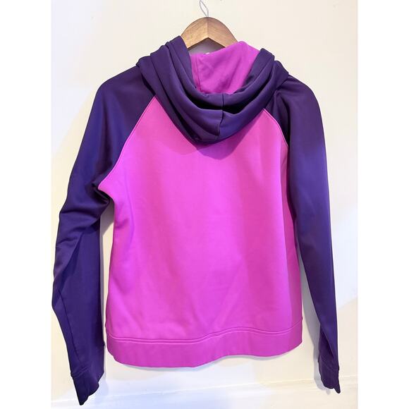 Womens Under Armor Size Large Purple Two Toned Hoodie - Distressed - Picture 2 of 9